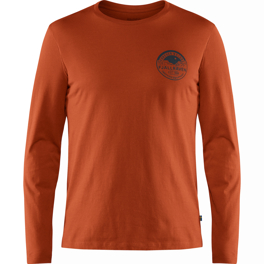 Fjällräven Forever Nature Badge LS M Men’s T-shirts & tank tops Orange Main Front 19651