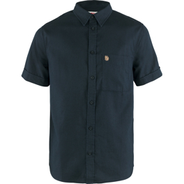 Fjällräven Övik Travel Shirt SS M Men’s Shirts Blue Main Front 43085