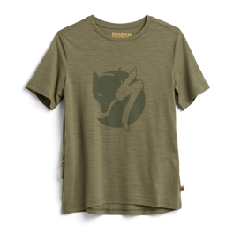 Fjällräven S/F Wool T-shirt W Women’s T-shirts & tank tops Green Main Front 58544